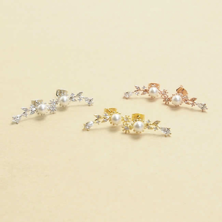 パール&amp;フラワー&amp;リーフジュエルピアス【シルバー925ポスト レ… | ピアス専門店HOMESLICEPRODUCTIONS | 詳細画像2 