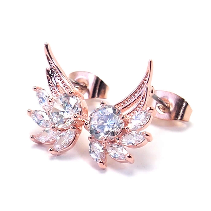 316Lステンレスポスト CZエンジェルウィングピアス 1ペア | ピアス専門店HOMESLICEPRODUCTIONS | 詳細画像10 