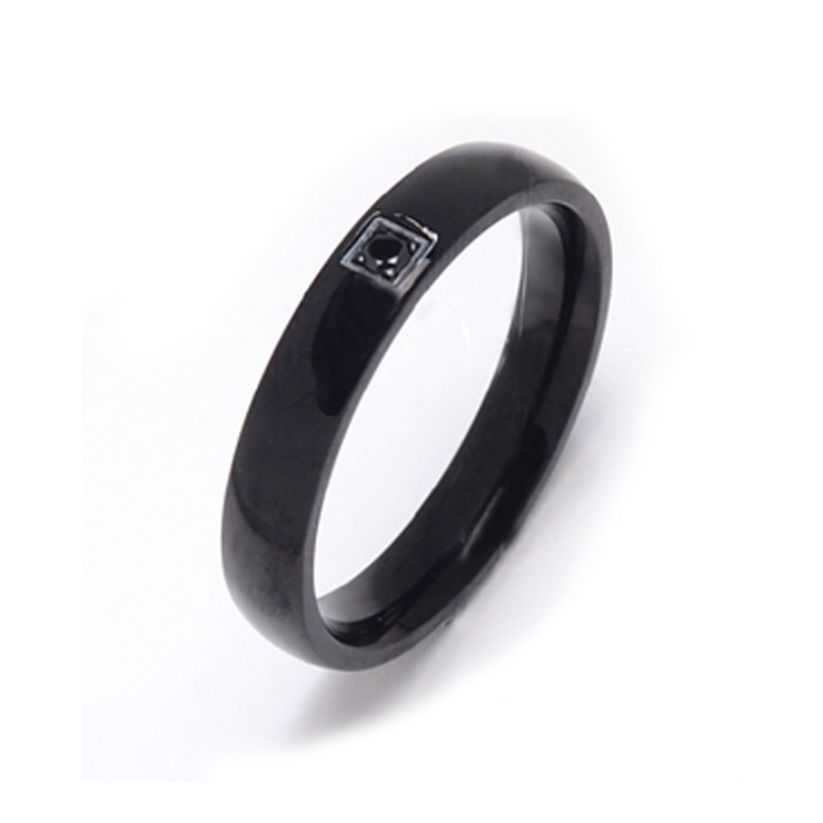 316Lサージカルステンレス ワンストーンシンプルリング | ピアス専門店HOMESLICEPRODUCTIONS | 詳細画像1 