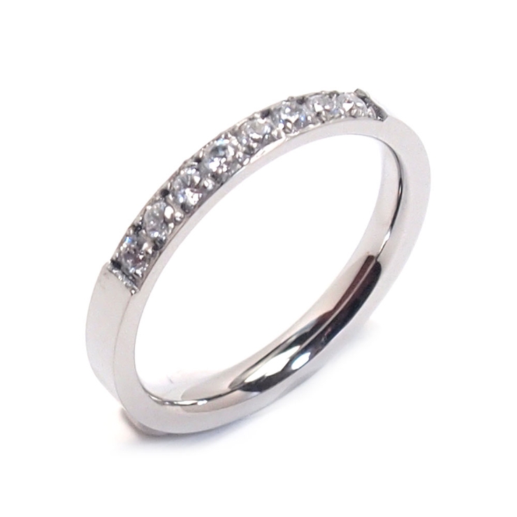 316Lサージカルステンレス CZ ジュエルラインリング | ピアス専門店HOMESLICEPRODUCTIONS | 詳細画像1 