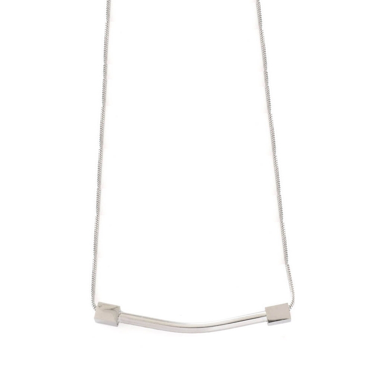 シルバー | ネックレス サージカルステンレス メタルパイプ＆キューブ | ピアス専門店HOMESLICEPRODUCTIONS