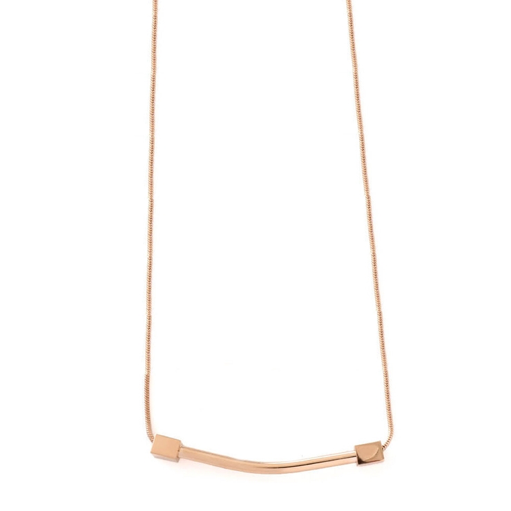 ピンクゴールド | ネックレス サージカルステンレス メタルパイプ＆キューブ | ピアス専門店HOMESLICEPRODUCTIONS