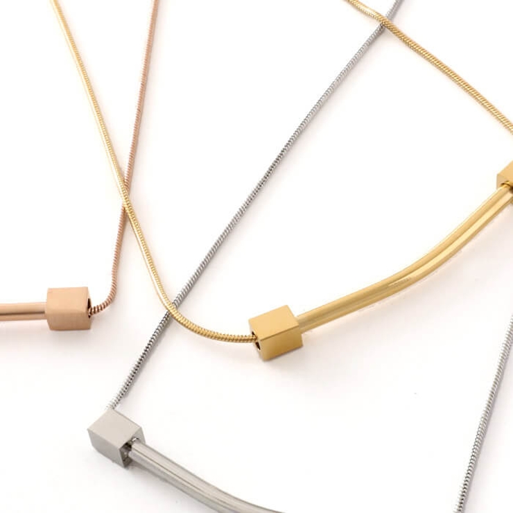ネックレス サージカルステンレス メタルパイプ＆キューブ | ピアス専門店HOMESLICEPRODUCTIONS | 詳細画像5 