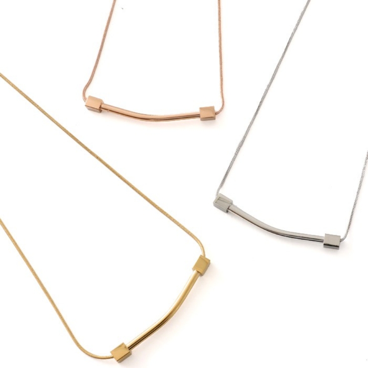 ネックレス サージカルステンレス メタルパイプ＆キューブ | ピアス専門店HOMESLICEPRODUCTIONS | 詳細画像1 