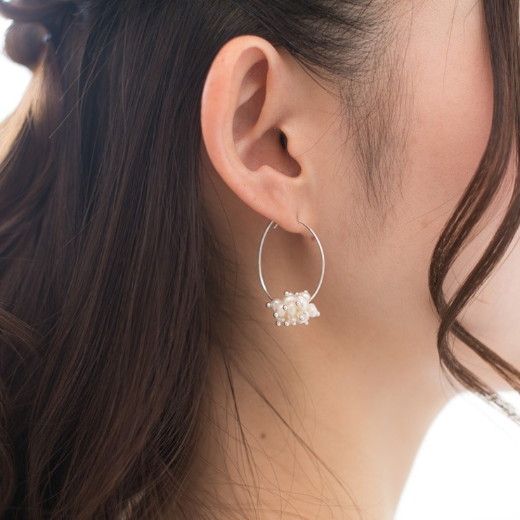 ピアス サージカルステンレス プチ淡水パール＆ガラスビーズ | ピアス専門店HOMESLICEPRODUCTIONS | 詳細画像4 