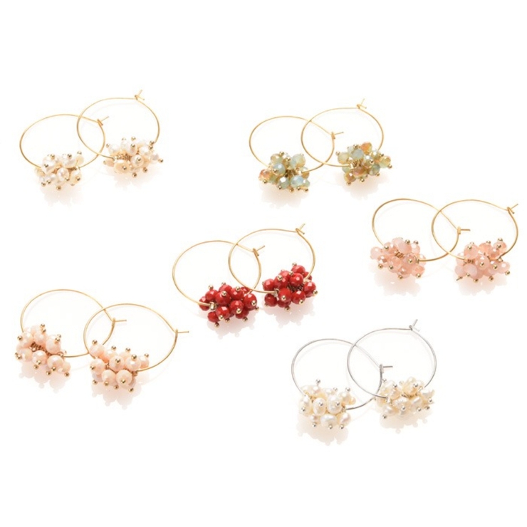 ピアス サージカルステンレス プチ淡水パール＆ガラスビーズ | ピアス専門店HOMESLICEPRODUCTIONS | 詳細画像1 