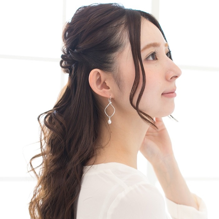 ピアス サージカルステンレス ティアドロップ淡水パール＆ウォープデザインフレーム | ピアス専門店HOMESLICEPRODUCTIONS | 詳細画像5 