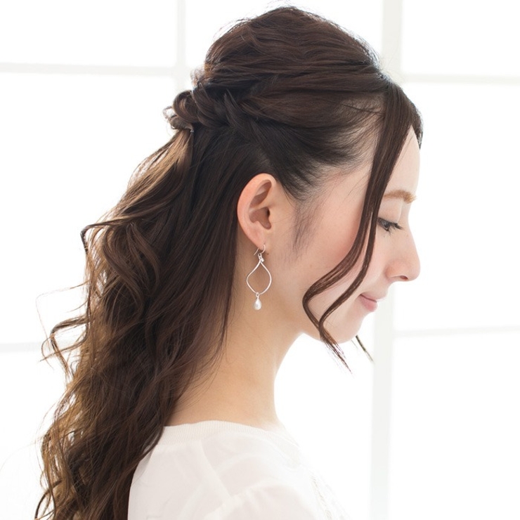 ピアス サージカルステンレス ティアドロップ淡水パール＆ウォープデザインフレーム | ピアス専門店HOMESLICEPRODUCTIONS | 詳細画像8 