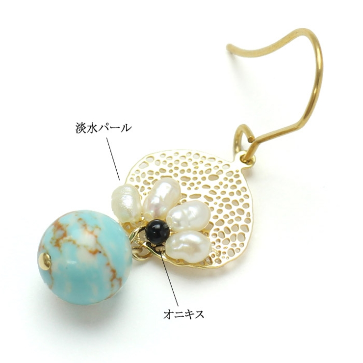 ピアス サージカルステンレス 淡水パール＆ナチュラルストーン | ピアス専門店HOMESLICEPRODUCTIONS | 詳細画像6 