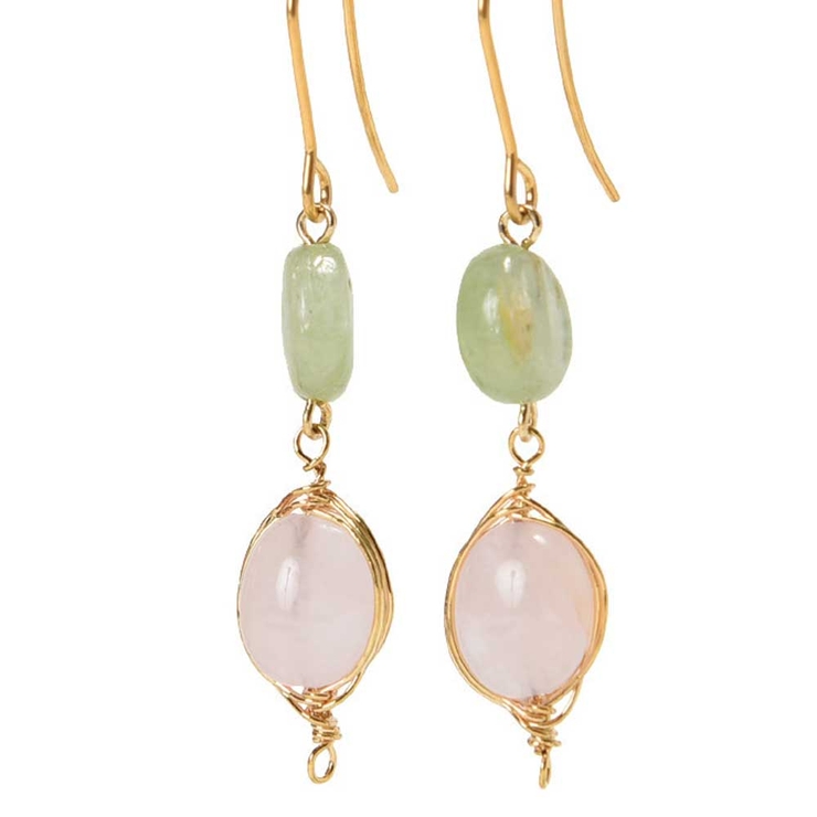 カイヤナイト×ローズクォーツ | ピアス サージカルステンレス ナチュラルストーン | ピアス専門店HOMESLICEPRODUCTIONS