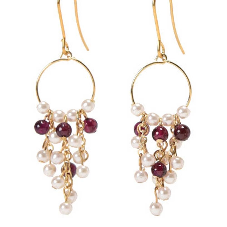 ガーネット | ピアス サージカルステンレス パール＆ナチュラルストーン | ピアス専門店HOMESLICEPRODUCTIONS