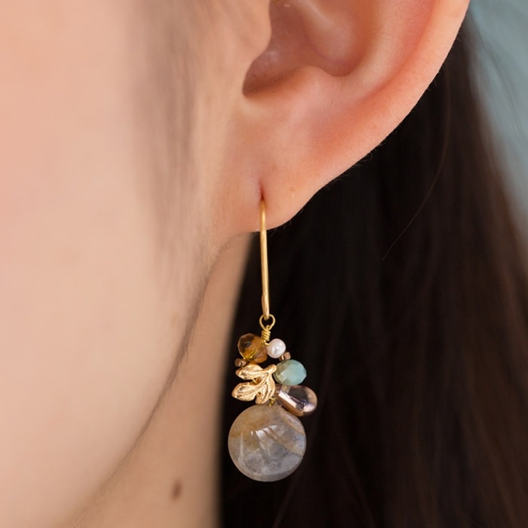 ピアス サージカルステンレス ナチュラルストーン＆ゴールドリーフ | ピアス専門店HOMESLICEPRODUCTIONS | 詳細画像4 