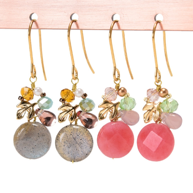 ピアス サージカルステンレス ナチュラルストーン＆ゴールドリーフ | ピアス専門店HOMESLICEPRODUCTIONS | 詳細画像1 