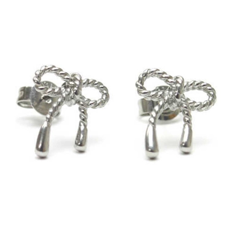 シルバー | ピアス サージカルステンレス ツイストロープリボン 1ペア レディース 両耳用 | ピアス専門店HOMESLICEPRODUCTIONS