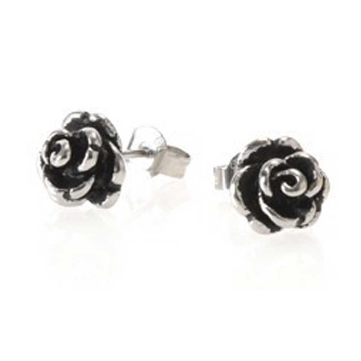 シルバー | ピアス サージカルステンレス シングルローズ 1ペア レディース 両耳用 | ピアス専門店HOMESLICEPRODUCTIONS