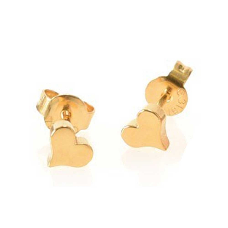 ゴールド | ピアス サージカルステンレス ミニフラットハート 1ペア レディース 両耳用 | ピアス専門店HOMESLICEPRODUCTIONS