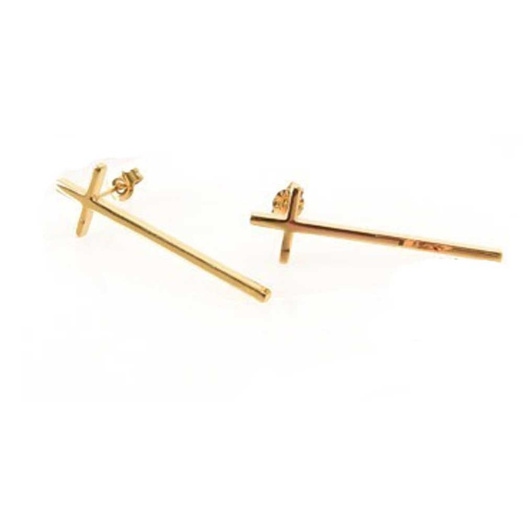 ゴールド | ピアス サージカルステンレス ロングクロス 1ペア レディース 両耳用 | ピアス専門店HOMESLICEPRODUCTIONS