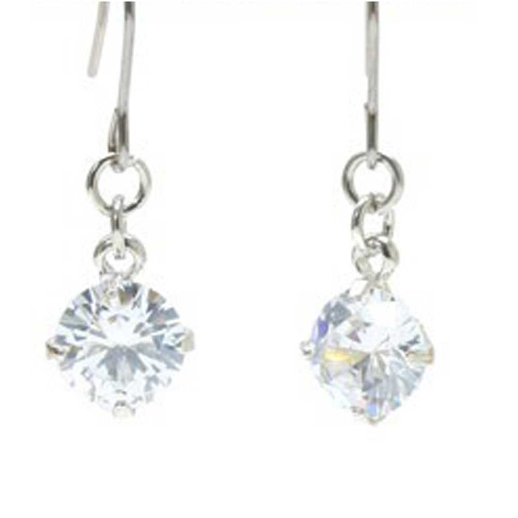 シルバー | ピアス サージカルステンレス 立爪ジュエル フック 1ペア レディース 両耳用 | ピアス専門店HOMESLICEPRODUCTIONS