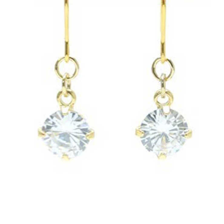 ゴールド | ピアス サージカルステンレス 立爪ジュエル フック 1ペア レディース 両耳用 | ピアス専門店HOMESLICEPRODUCTIONS