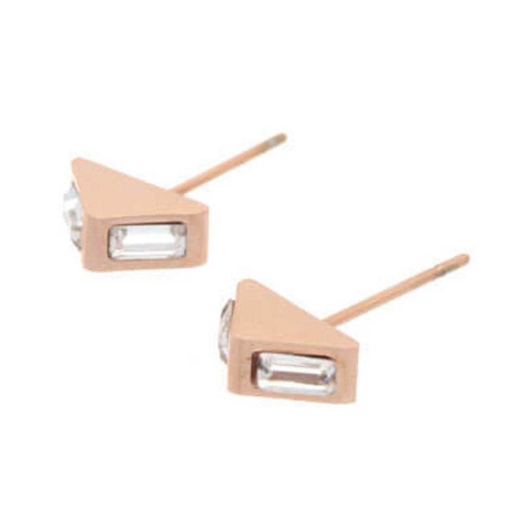 ピンクゴールド | ピアス サージカルステンレス トライアングルジュエル | ピアス専門店HOMESLICEPRODUCTIONS