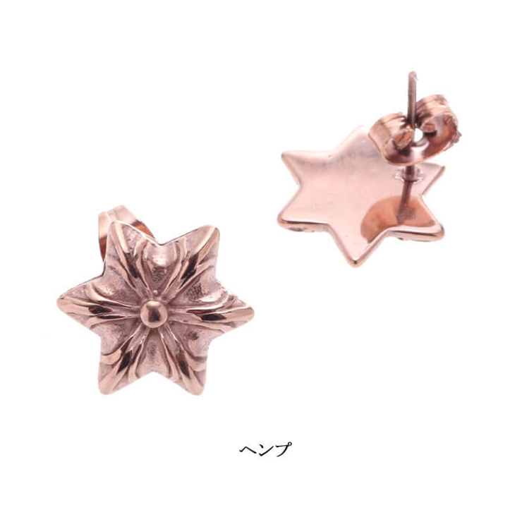 ピアス サージカルステンレス クロス＆ヘンプリーフ 1ペア レディース 両耳用 | ピアス専門店HOMESLICEPRODUCTIONS | 詳細画像6 