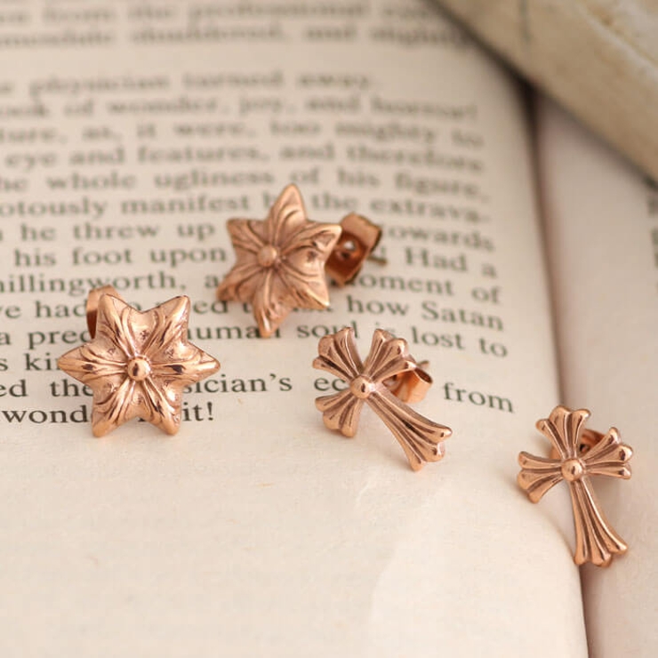 ピアス サージカルステンレス クロス＆ヘンプリーフ 1ペア レディース 両耳用 | ピアス専門店HOMESLICEPRODUCTIONS | 詳細画像7 