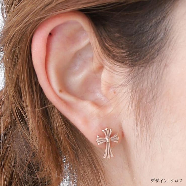 ピアス サージカルステンレス クロス＆ヘンプリーフ 1ペア レディース 両耳用 | ピアス専門店HOMESLICEPRODUCTIONS | 詳細画像3 