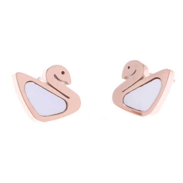 ホワイト | ピアス サージカルステンレス スワン シェル 1ペア レディース 両耳用 | ピアス専門店HOMESLICEPRODUCTIONS