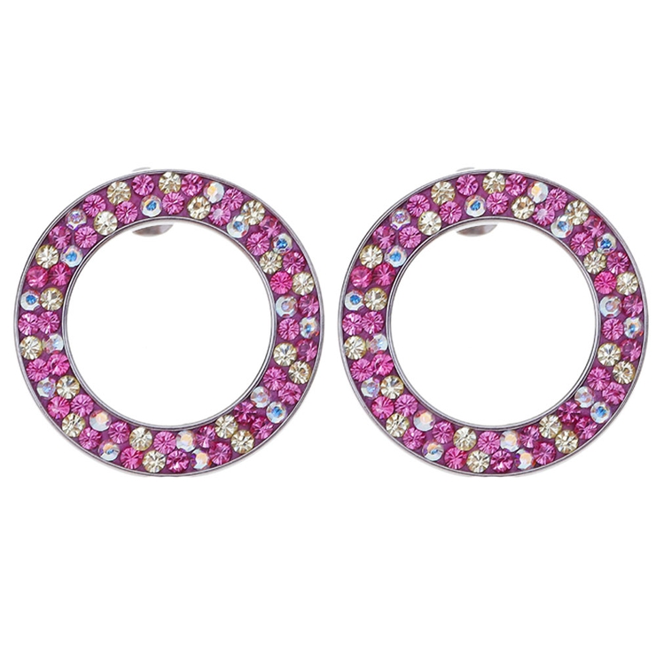 ピンク | ピアス サージカルステンレス ジュエルラウンドフレーム | ピアス専門店HOMESLICEPRODUCTIONS