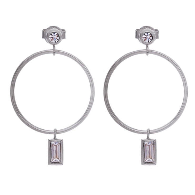 シルバー | ピアス サージカルステンレス レクタングルジュエル | ピアス専門店HOMESLICEPRODUCTIONS