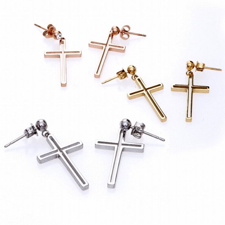 ピアス サージカルステンレス フレームクロス 1ペア レディース 両耳用 | ピアス専門店HOMESLICEPRODUCTIONS | 詳細画像1 