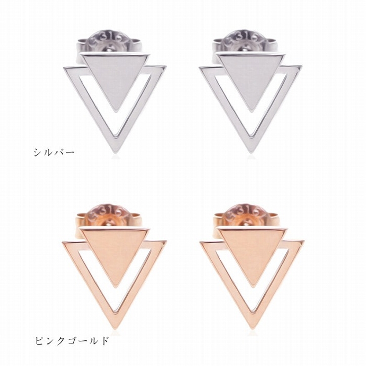ピアス サージカルステンレス ダブルトライアングル 1ペア レディース 両耳用 | ピアス専門店HOMESLICEPRODUCTIONS | 詳細画像2 