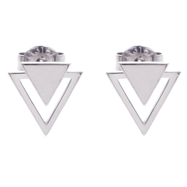 シルバー | ピアス サージカルステンレス ダブルトライアングル 1ペア レディース 両耳用 | ピアス専門店HOMESLICEPRODUCTIONS