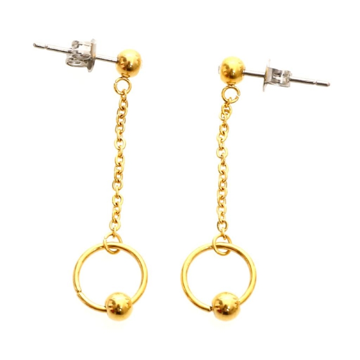 ゴールド | ピアス サージカルステンレス シンプルフープボール | ピアス専門店HOMESLICEPRODUCTIONS