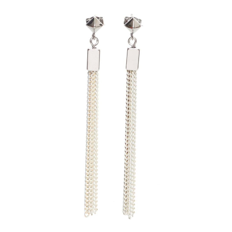 ホワイト | ピアス サージカルステンレス ビーズフリンジ | ピアス専門店HOMESLICEPRODUCTIONS