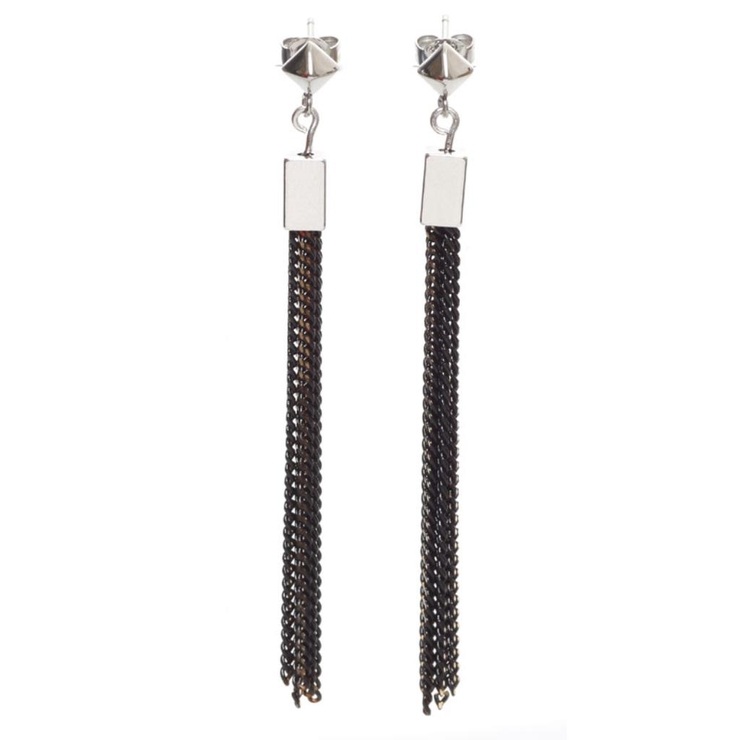 ブラック | ピアス サージカルステンレス ビーズフリンジ | ピアス専門店HOMESLICEPRODUCTIONS