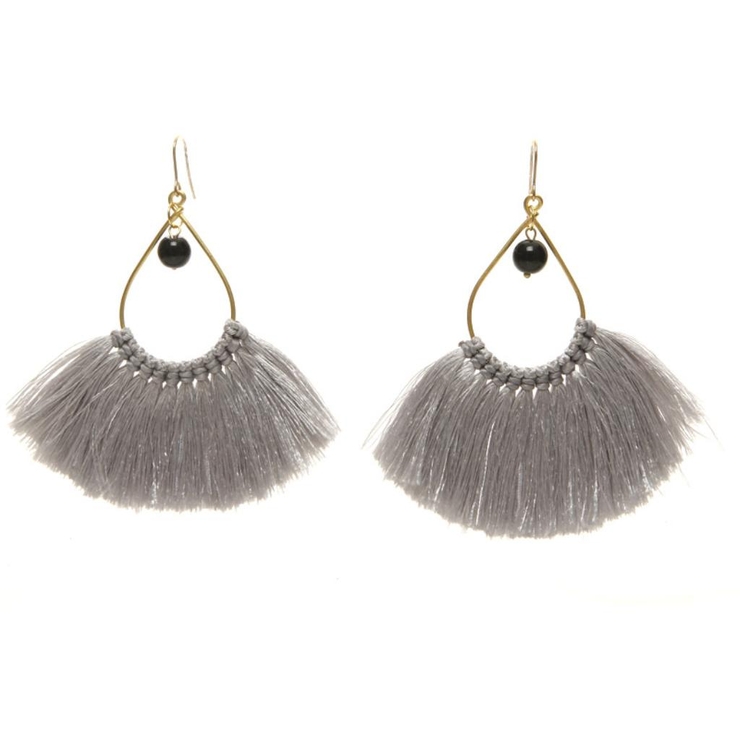 ピンク | ピアス サージカルステンレス ビーズ＆フリンジ 1ペア レディース 両耳用 | ピアス専門店HOMESLICEPRODUCTIONS