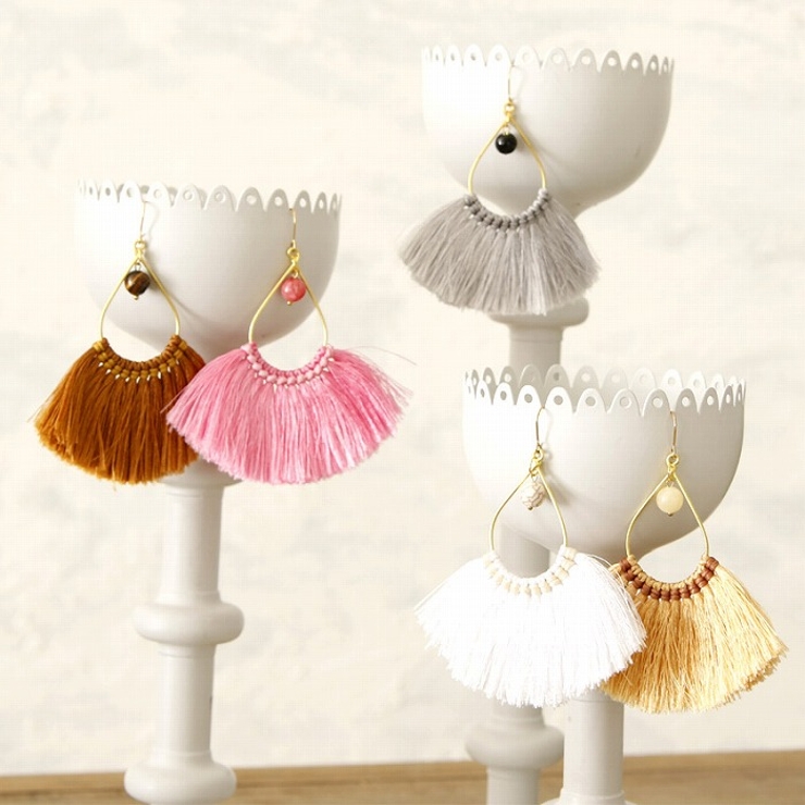 ピアス サージカルステンレス ビーズ＆フリンジ 1ペア レディース 両耳用 | ピアス専門店HOMESLICEPRODUCTIONS | 詳細画像4 