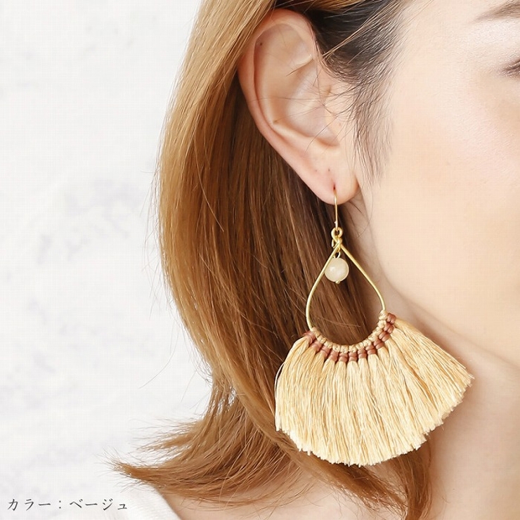 ピアス サージカルステンレス ビーズ＆フリンジ 1ペア レディース 両耳用 | ピアス専門店HOMESLICEPRODUCTIONS | 詳細画像6 