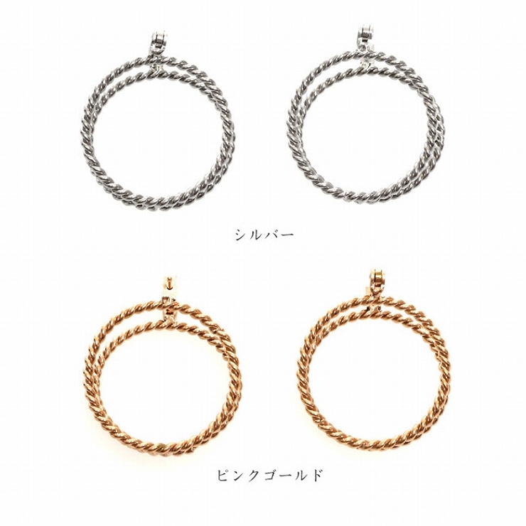 ピアス サージカルステンレス ウェーブダブルラウンド | ピアス専門店HOMESLICEPRODUCTIONS | 詳細画像2 