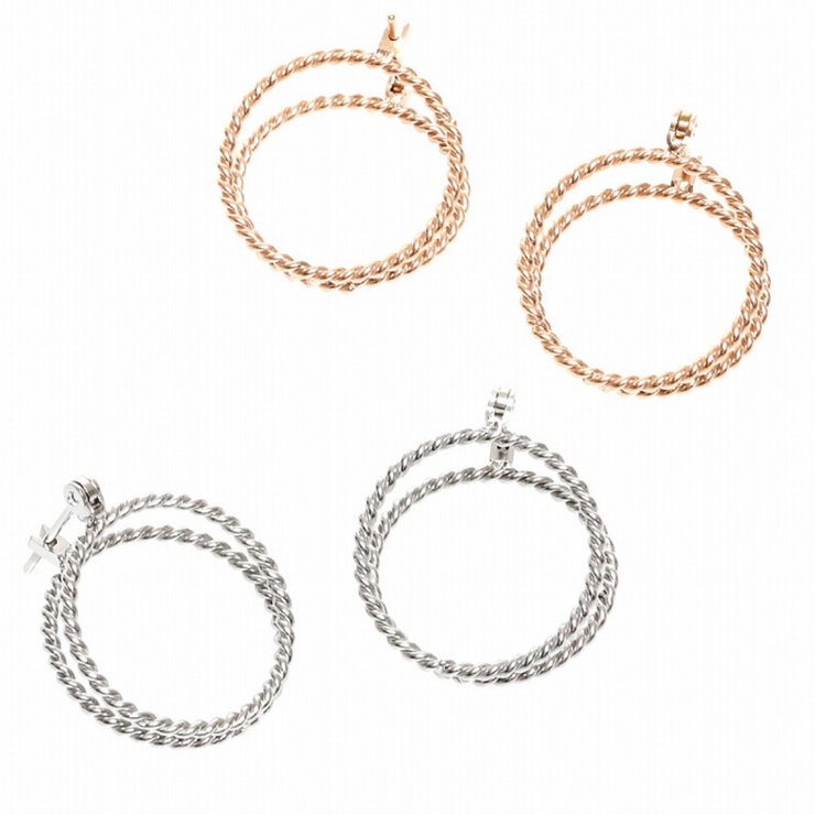 ピアス サージカルステンレス ウェーブダブルラウンド | ピアス専門店HOMESLICEPRODUCTIONS | 詳細画像1 