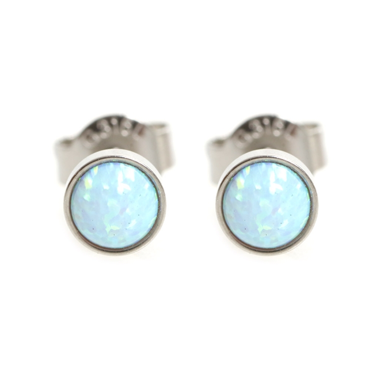 グリーン | ピアス サージカルステンレス 4mmオパール 1ペア レディース 両耳用 | ピアス専門店HOMESLICEPRODUCTIONS