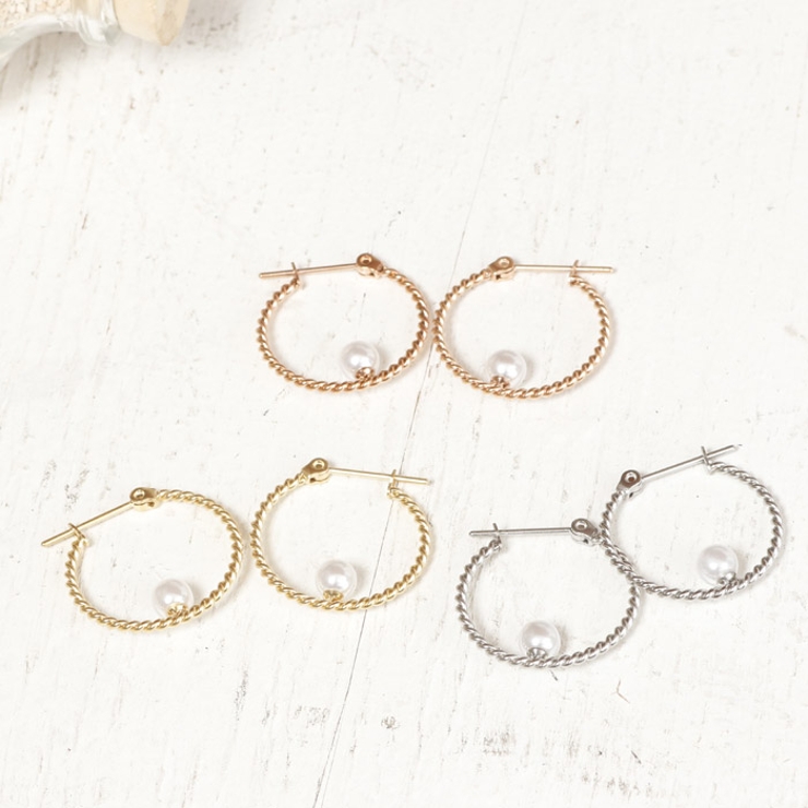 ピアス サージカルステンレス パールオンフープ 1ペア レディース 両耳用 | ピアス専門店HOMESLICEPRODUCTIONS | 詳細画像3 