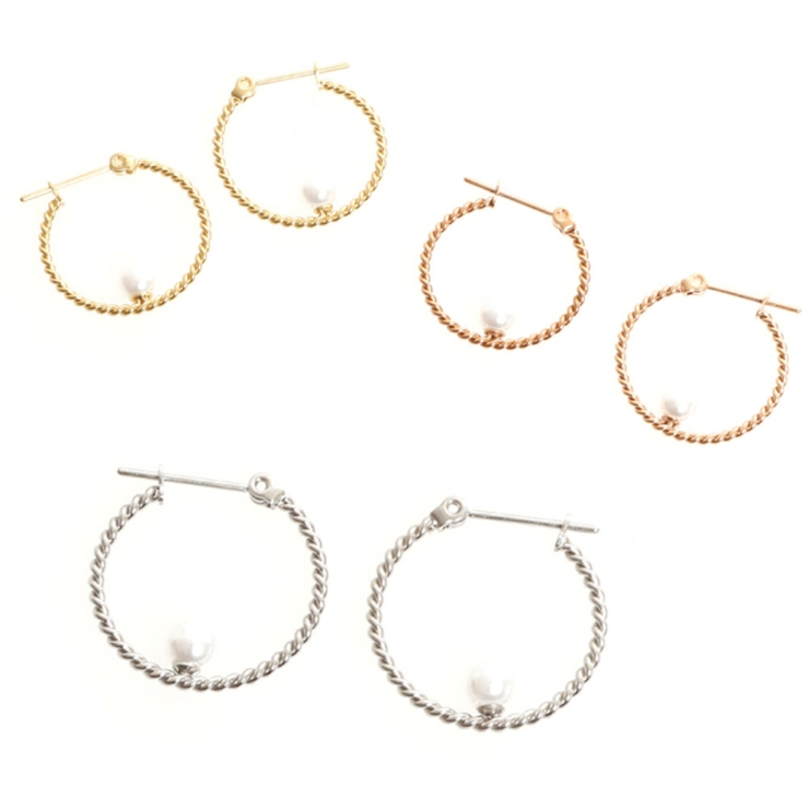 ピアス サージカルステンレス パールオンフープ 1ペア レディース 両耳用 | ピアス専門店HOMESLICEPRODUCTIONS | 詳細画像1 