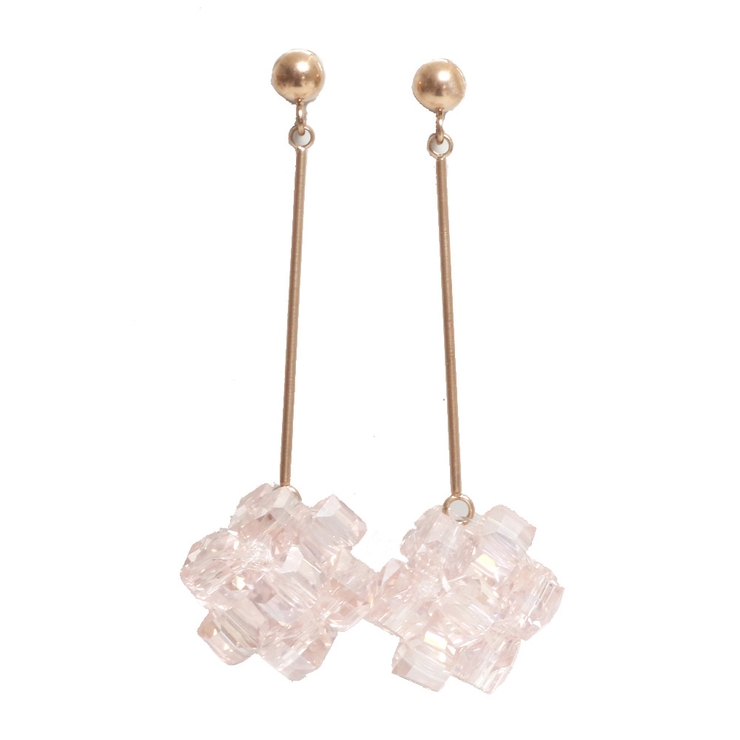 ピンクゴールド×ピンク | ピアス サージカルステンレス ビーズフラワー 1ペア レディース 両耳用 | ピアス専門店HOMESLICEPRODUCTIONS