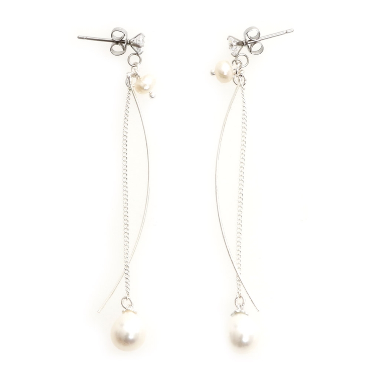 シルバー | ピアス サージカルステンレス チェーン＆カーブスティック | ピアス専門店HOMESLICEPRODUCTIONS