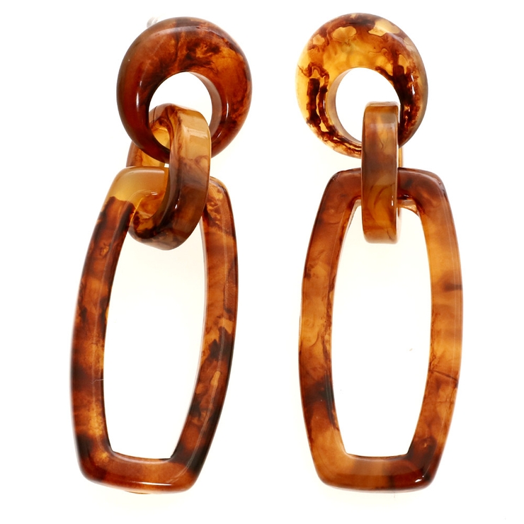 ネイビー | ピアス サージカルステンレス ラウンド×ダブルチェーンフレーム | ピアス専門店HOMESLICEPRODUCTIONS