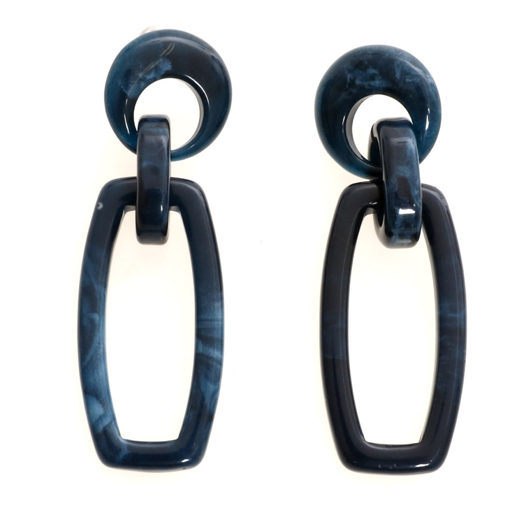 ブラウン | ピアス サージカルステンレス ラウンド×ダブルチェーンフレーム | ピアス専門店HOMESLICEPRODUCTIONS