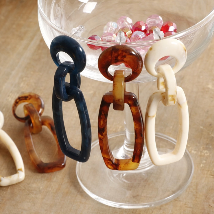 ピアス サージカルステンレス ラウンド×ダブルチェーンフレーム | ピアス専門店HOMESLICEPRODUCTIONS | 詳細画像3 