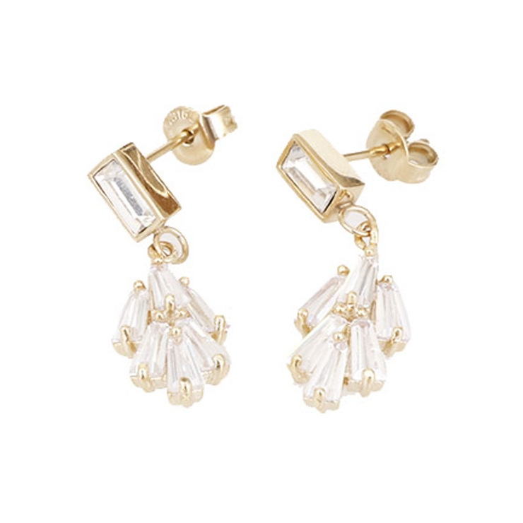 ゴールド | ピアス サージカルステンレス ジュエルリーフ 1ペア レディース 両耳用 | ピアス専門店HOMESLICEPRODUCTIONS